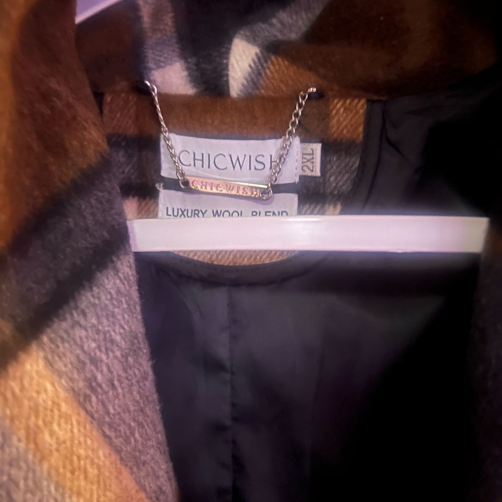Chicwish Brown and Black Trench Coat with Belted Waist - Picture 2 of 2